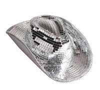 Vacation Cowboy Hat Mirrored Reflective Disco Surprise Girl Boys Cowgirl Hat For Carnivals Music Festival