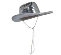 Vacation Cowboy Hat Mirrored Reflective Disco Surprise Girl Boys Cowgirl Hat For Carnivals Music Festival
