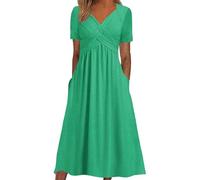 Vacation Dresses for Women Double Lined 3/4 Sleeve Knee Length Plus Size Wedding Dress Linen Dresses for Women 2025 Party Women's Wedding Women's wear to Work Clothes Solid