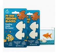 Vacation Feeder for Aquarium - 14 Day Feeder Block - Slow Release Fish Food for Betta, Goldfish & Tropical Fish - Aquatic Pet Tank Food (2 Packs of 2 Blocks)