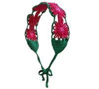 Vacation Flower Head Scarf Crochet Hair Scarf Spring Decorative Headpiece Holiday Head Wrap Casual For Street Photography