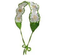 Vacation Flower Head Scarf Crochet Hair Scarf Spring Decorative Headpiece Holiday Head Wrap Casual For Street Photography