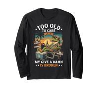 Vacation Humor Frog Give A Damn is Broken Too Old to Care Long Sleeve T-Shirt