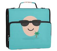 Vacation Mode Look 3 Rings 1.5 inch Zipper Binder Organizer with Handle and Removable Shoulder Strap Easy to Carry School Supplies Organizer for Middle Student