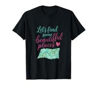 Vacation Mode Travel Map Watercolor Script Holiday Design T-Shirt