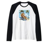 Vacation Ready Lion for the Best Getaway Ever Raglan Baseball Tee