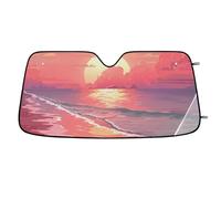 Vacation Seaside Sunset Car Windshield Sun Shade,Cars Shade Front Windshield,Blocks UV Ray to Keep Your Vehicle CoolSun Visor Protector for Fits Car Truck SUV (55"x27.5")