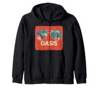 Vacation Sunglasses with cool Oasis Statement Zip Hoodie