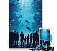 Vacation to The Aquarium Jigsaw 1000 Piece Mind Skill Play Stable Fit No Shifting Parts Enjoyable Pastime for Long Weekends (38x52cm)