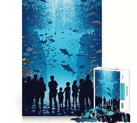 Vacation to The Aquarium Jigsaw Puzzle 1000 Pieces Focus Building Toy Firm Fit Secure Assembly Holiday Indoor Entertainment Toy (38x26cm)