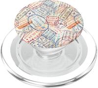 Vacation Travel Passport Stamp Travelers PopSockets PopGrip for MagSafe