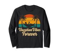 Vacation Vibes Forever Funny Retro Forever Vacation Retire Long Sleeve T-Shirt