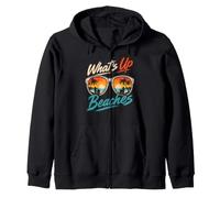 Vacation WHAT'S UP BEACHES Beach Funny Spring Break Zip Hoodie