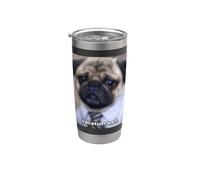 Vacation When Blurry Pug Dog Funny Job Meme Stainless Steel Insulated Tumbler