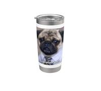 Vacation When Blurry Pug Dog Funny Job Meme Stainless Steel Insulated Tumbler