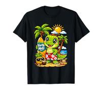Vacay Mode Cute Kawaii Dinosaur Surf Tropical Island Kids T-Shirt