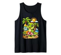 Vacay Mode Cute Kawaii Dinosaur Surf Tropical Island Kids Tank Top