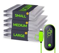 Vacbird Vacuum Storage Bags, 6 Pack Reusable Space Saver Bags with Electric Air Pump, Double Zip and Airtight Valve for Travel and Home