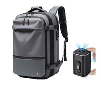 Vaccage-Vaccage Backpack, Vacbag Travel Backpack, 60L Expandable Vaccage Bag with Pump, Water Resistant, Anti Theft Travel Vacuum Back Pack for Travel Business (Grey+Vacuum Pump)