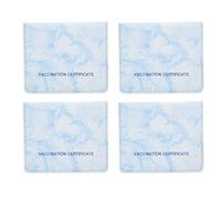Vaccination Certificate Holder Marbling PU Leather Vaccine Card Protector Cover for ID Credit CDC Vaccination Card 4pcs (Blue)