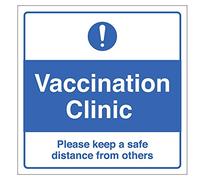 Vaccination Clinic - Please keep a safe distance from others - SAV Label - 400x400mm
