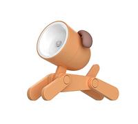 Vacclo Cute Led Room Night Light, New Cute Student Night Light, Puppy Shaped Mini Led Desk Lamp Cute Little Phone Holder, Adjustable Phone Holder, Animal Night Light for Room Decor (Puppy, Orange)