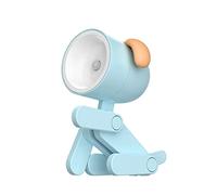 Vacclo Cute Led Room Night Light, New Cute Student Night Light, Puppy Shaped Mini Led Desk Lamp Cute Little Phone Holder, Adjustable Phone Holder, Animal Night Light for Room Decoration (Puppy, Blue)