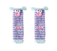 Vacclo Fluffy Cartoon Monster Socks - Warm Cozy Coral Velvet Three-dimensional Quirky Winter Socks for Women - Funny Fuzzy Cozy Socks for Christmas & Winter Warmth