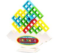 Vacclo Tetra Tower Balance Game - Russian Building Block Tetris Tower Balance Game - DIY Assembling Versatile Toy - Board Table Games - Stacking Blocks Balance Puzzle Assembly Bricks Gift (CX-140)