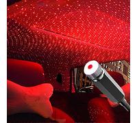 Vacclo USB Star Projector Night Light, LED Adjustable Romantic Red Interior Car Lights, Bending Freely Portable Auto Roof Lights Decoration for Car, Ceiling, Bedroom, Party (1Pcs Red)