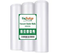 VacFreKep 3 Pack 28cmx6m Vacuum Sealer Bags Rolls for Food,Commercial Grade, BPA Free,Puncture Prevention,Great for Sous Vide