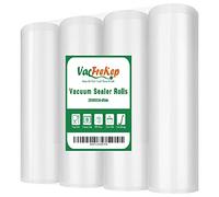 VacFreKep 4 Pack 20cmx6m Vacuum Sealer Bags Rolls for Food,Commercial Grade, BPA Free,Puncture Prevention,Great for Sous Vide