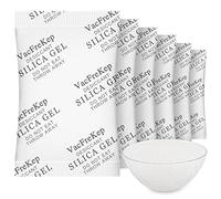 VacFreKep 500 Grams 3 Sachets Silica Gel Sachets,Moisture Absorber for Storage,Silica Gel Desiccant Bags