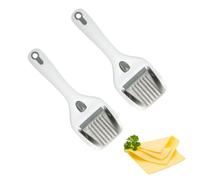 VacFreKep Kitchen Stainless Steel Cheese Slicer, Adjustable Handheld Cutter with 2 Pieces for Block Cheese, Non Stick and Ergonomic Handheld