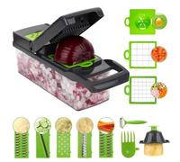 VacFreKep Vegetable Chopper, Pro Onion Chopper, Multifunctional 14 in 1 Food Chopper, Kitchen Vegetable Slicer Dicer Cutter,Veggie Chopper With 8 Blades,Carrot and Garlic Chopper With Container