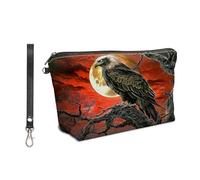 VACGBJPG Makeup bag for women girl Birthday gifts cosmetic pouch small wicked Travel Toiletry skin care bag with elastic band for hair and Detachable Wrist Strap,Skull Rose and Butterfly, Bloody Bald