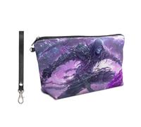 VACGBJPG Makeup bag for women girl Birthday gifts cosmetic pouch small wicked Travel Toiletry skin care bag with elastic band for hair and Detachable Wrist Strap, Anime Sakura White Wolf