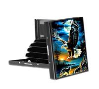 VACGBJPG Rfid Blocking Metal Credit Card Wallet-Slim & Durable 6-Slot Card Holder,Stainless Steel Rfid Protection Case for Men & Women,Compact Business Card Organizer, Bald Eagle Wolf Mountain Forest