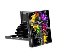 VACGBJPG Rfid Blocking Metal Credit Card Wallet-Slim & Durable 6-Slots Card Holder,Rfid Protection Stainless Steel Case for Men & Women, Compact Business Card Organizer, Death Cross Sunflower, Modern