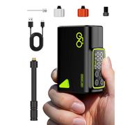 VACHAN Mini Electric Bike Pump,150PSI Cordless Portable Tiny Bicycle Pump with Pressure Gauge,Auto Stop,LED Light,with Schrader and Presta Valve for E-Bike,Mountain,City and Road Bike