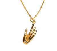 Vachana Jnana Mudra Gold Vermeil Pendant Necklace (Rolo Chain)