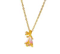 Vachana Pink Forest Bell Copper Necklace (Gold)