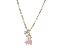 Vachana Pink Forest Bell Copper Necklace (Stainless)