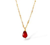 Vachana - Red Agate Pomegranate Seed Beaded Necklace (Stainless Steel)