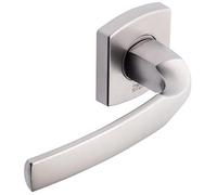 Vachette ARTIS Door Handle Square Handle and Rosette for Doors Thickness 30 to 48 mm Square 7 mm with Base Rosette Included Platinum