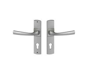 Vachette assa abloy - Set of 2 Door Handles Small Plate Muze Colour Chrome Velvet - Key I