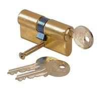 Vachette 17106000 Cylindre First Door Lock Cylinder-Double Entry 35 x 35 mm-Secure 5 Pin Mechanism-3 Keys-Easy Installation-Brass Finish, 35x35mm