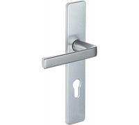 Vachette KAZA Door Handle Set on Plate - Locking Version for Toilet and Bathroom Doors - Hole Spacing 195 mm - Durable Aluminium Material - Anodinox Finish