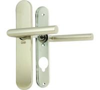 Vachette Linox 493 Door Handle Set on Large Plate - Angled Handle - Cane Spout for Kitchen or Living Room Doors - Distance 195 mm - Easy to Install - Stainless Steel