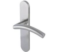 Vachette Linox 494 Large Plate Door Handle Set - Comma Handle - Cane Spout for Kitchen and Living Room Doors - Distance 195 mm - Easy Installation System - Stainless Steel